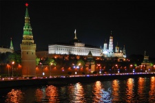 Night view of Moscow highway, Russia